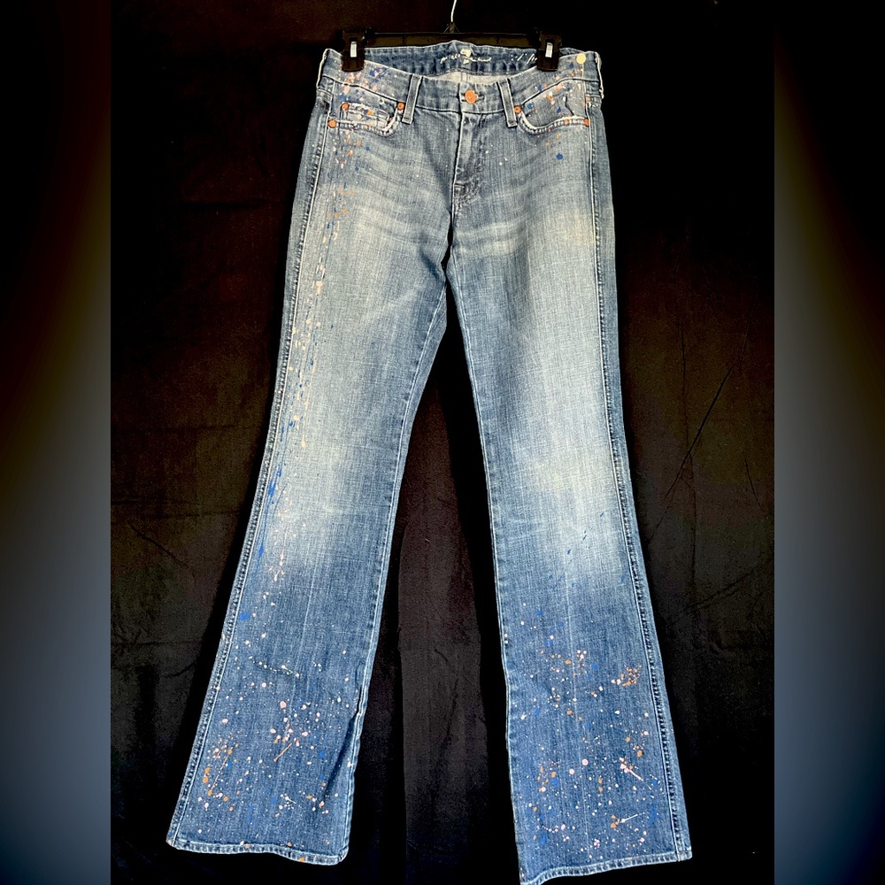 Brand: 7 for all mankind / Size: 28/ Color: Medium Blue Denim with Fade